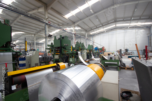 aluminium metal steel rolls in the factory photo