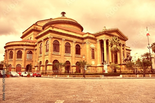 Palermo Opera. Vintage style filtered colors.