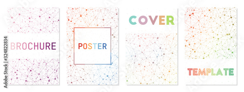 Abstract posters set. Can be used as cover  banner  flyer  poster  business card  brochure. Astonishing geometric background collection. Classy vector illustration.