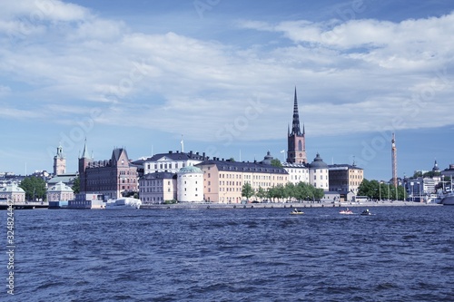 Stockholm skyline. Vintage filtered colors style.