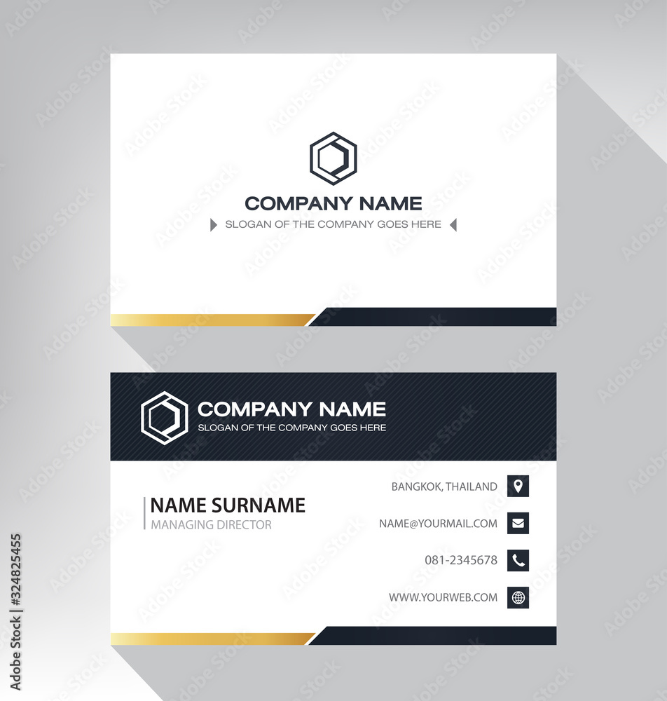 Business card in modern luxury style black gold white Business card in modern luxury style black gold white
