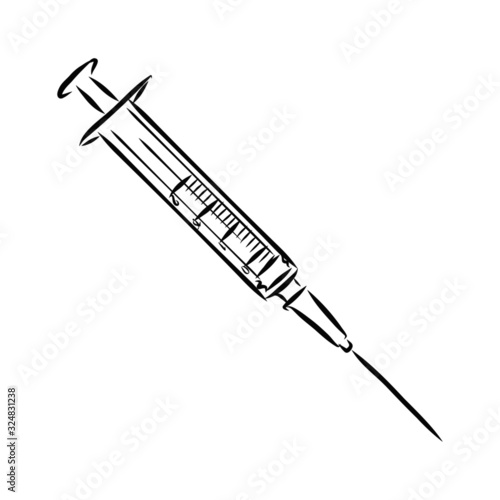 syringe with needle on white background