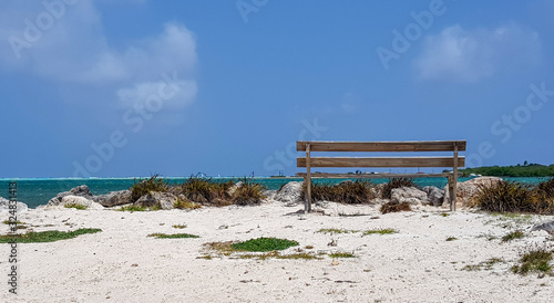 A bench on the beach of Bonaire