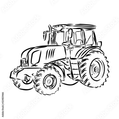 vector illustration of a tractor