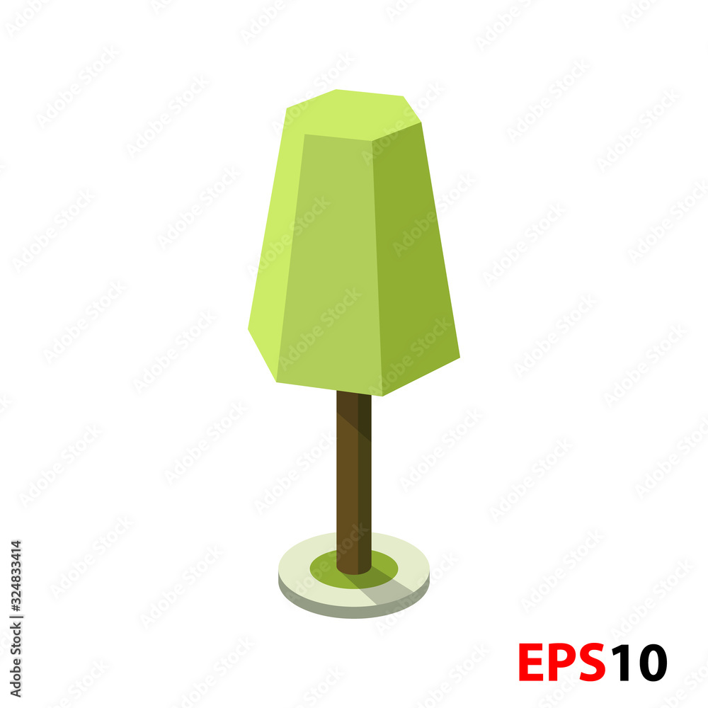 Green tree isometric illustration Green tree isometric illustration