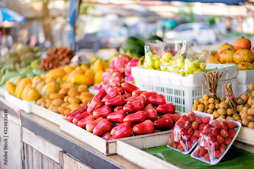 Tropical fruits on the street market. Tropical fruits on the street market.
