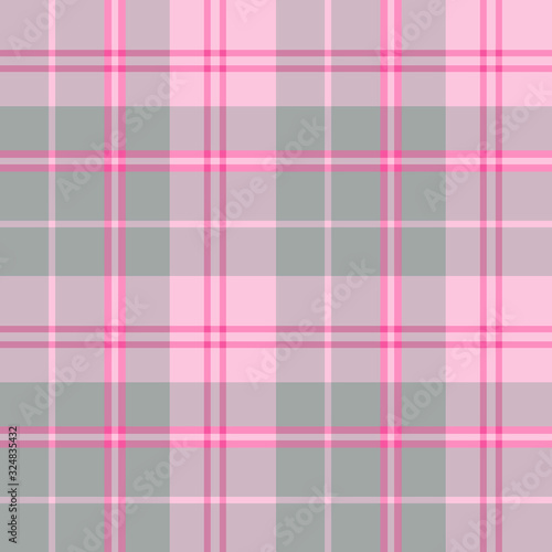 Seamless pattern in amazing creative light and bright pink and grey colors for plaid, fabric, textile, clothes, tablecloth and other things. Vector image.
