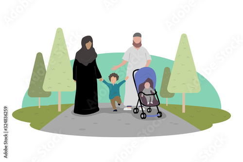 muslim happy family