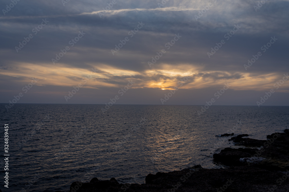 Fototapeta premium A sunset in Marsala Italy (Sicily)