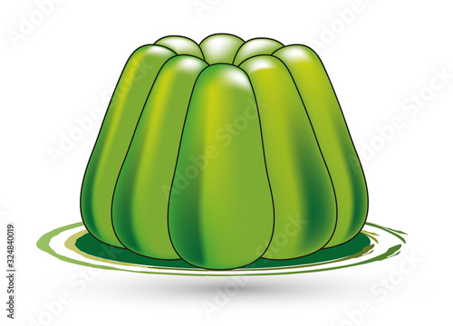 grünes Götterspeisen Gelee Dessert