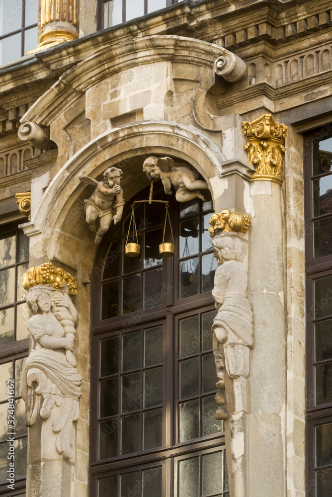 detail of House of the King of Bavaria in Brussels, Belgium