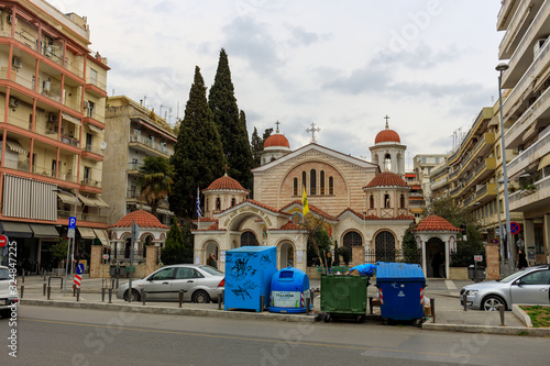 Thessaloniki, Greece - February 13 2020: city architecture, streets, houses, balconies