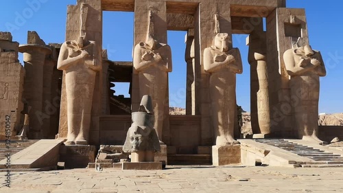 Ramesseum - the memorial temple of Pharaoh Ramses II XIII century BC , part of the Theban necropolis in Upper Egypt, Luxor photo