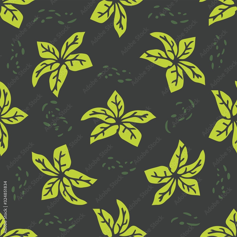 Obraz premium Seamless floral abstract pattern. Green colorful shades. Suitable as packaging, print, fabric, paper vector