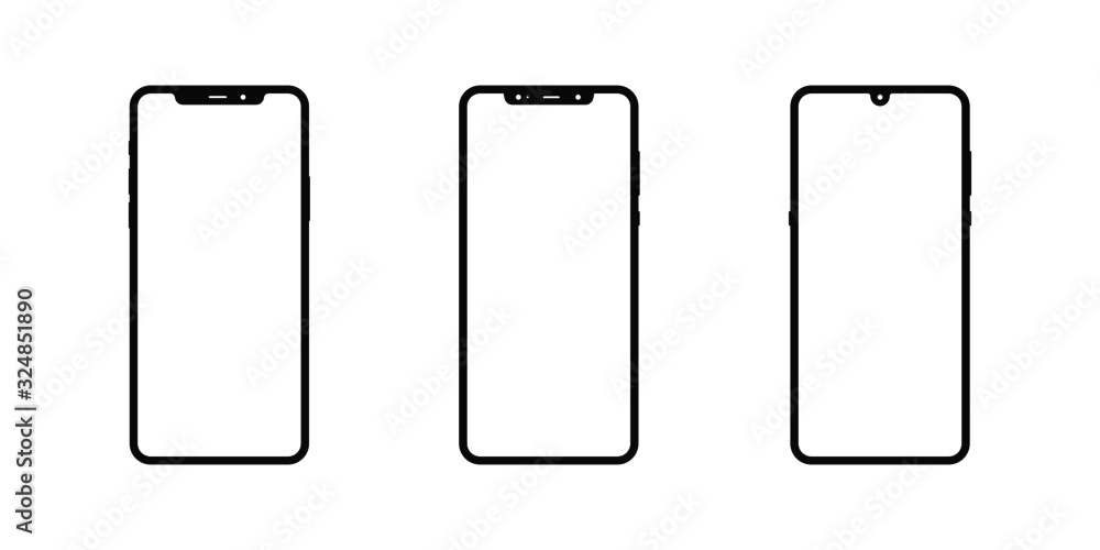 set of mobile phone screen vector isolated icons set of mobile phone screen vector isolated icons
