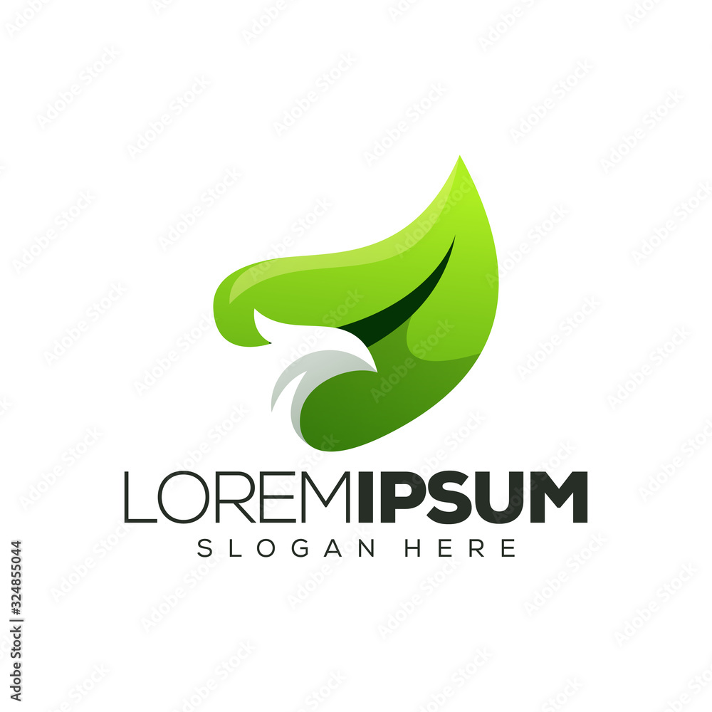 Fototapeta premium eagle leaf logo design vector illustration