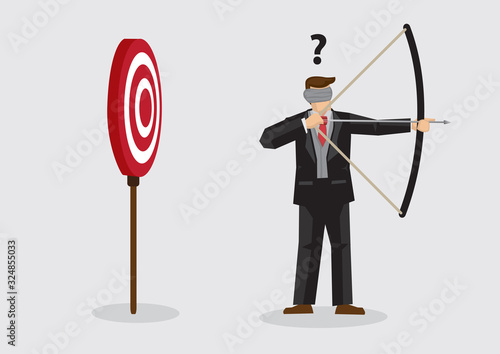 Shooting Target Blindly Vector Illustration