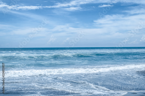 Blue ocean and blue sky. Natural background. Blue color © Nadzeya