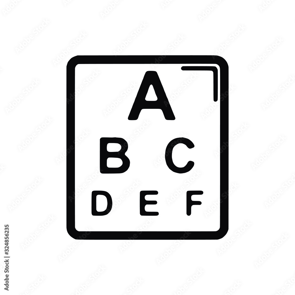 eye check Alphabet Check vector icon eye check Alphabet Check vector icon