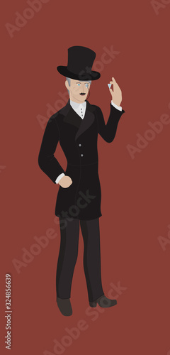 vector vintage man  jeweler appraiser black smoking 