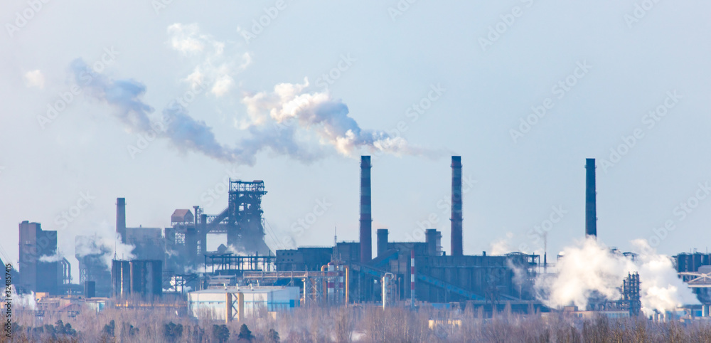 Smoke from the pipes of a metallurgical plant
