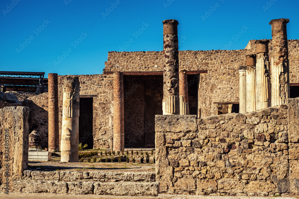 Ruins of famous Pompeii city, Italy