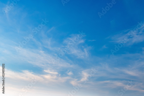 beautiful blue sky with white cloud and sunlight