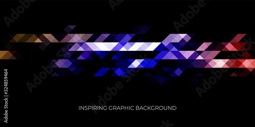 Inspirational geometric background for screen saver, stylish and dynamic design.
