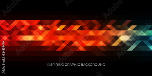 Inspirational geometric background for screen saver, stylish and dynamic design.