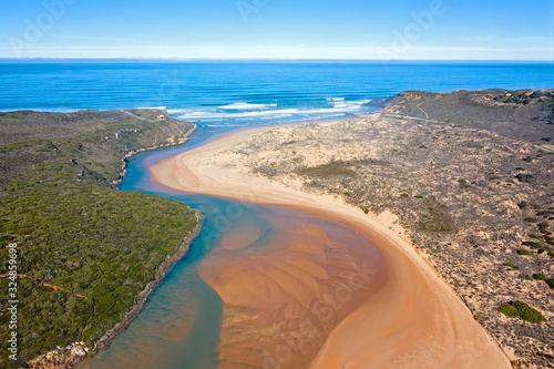 Aerial from Praia Amoreira at the west coast in Portugal