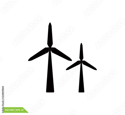 Windmill icon vector logo design template