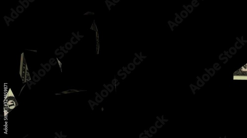 Wallpaper Mural Dollar Bill Close Up Explosion Animation/ 4k background animation of a dollar bill paper exploding with confettis flying Torontodigital.ca