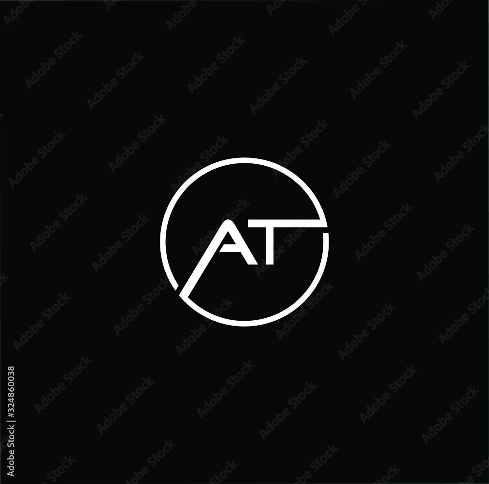 Outstanding professional elegant trendy awesome artistic black and white color AT TA initial based Alphabet icon logo. Outstanding professional elegant trendy awesome artistic black and white color AT TA initial based Alphabet icon logo.