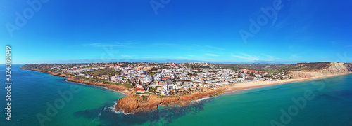 Aerial panorama from the village Luz in the Algarve Portugal photo