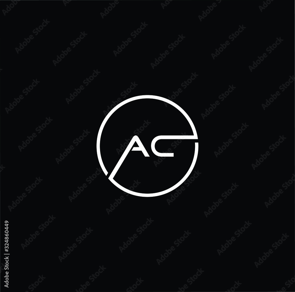 Outstanding professional elegant trendy awesome artistic black and white color AC CA initial based Alphabet icon logo. Outstanding professional elegant trendy awesome artistic black and white color AC CA initial based Alphabet icon logo.