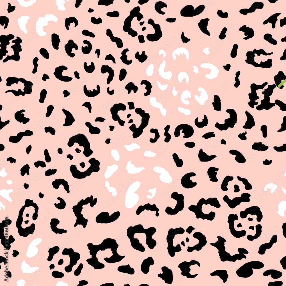 Fototapeta premium Pink seamless pattern with leopard's spots. Vector illustration.