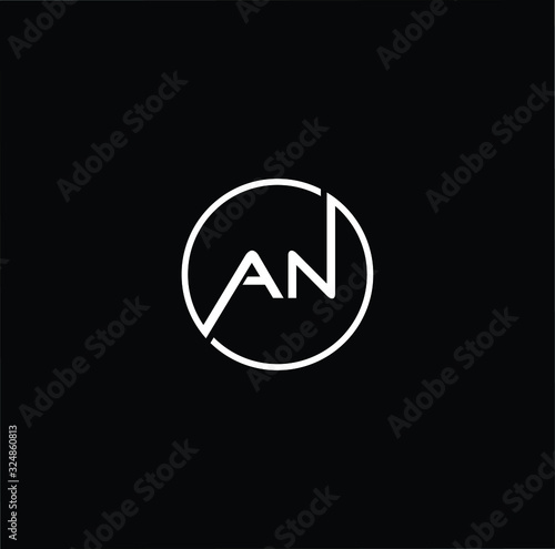 Free Download Outstanding professional elegant trendy awesome artistic black and white color AN NA initial based Alphabet icon logo. - GFXLoad