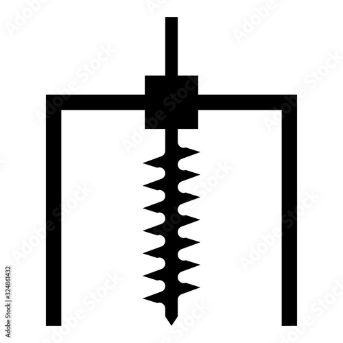 Drilling rig Bore for ground mine industry geological Boring concept Auger icon black color vector illustration flat style image