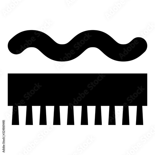 Abrasion resistant for broom brushing Designation on the wallpaper symbol icon black color vector illustration flat style image
