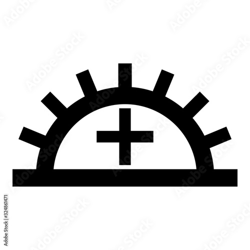 Satisfactory light fastness Designation on the wallpaper symbol icon black color vector illustration flat style image
