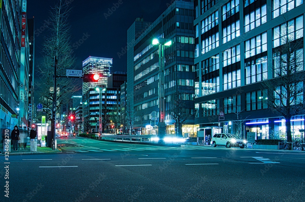 Hacchobori in Tokyo at night