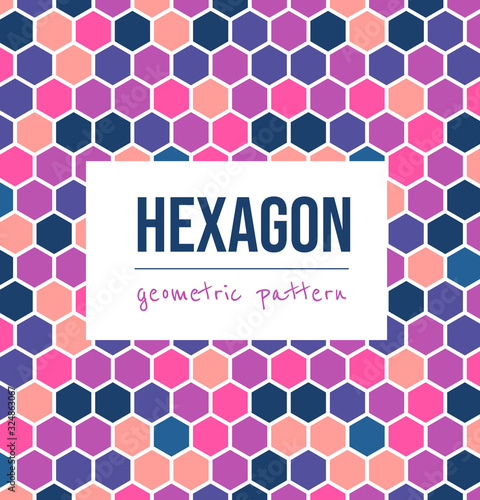 Colourfull hexagon pattern. Abstract geometric background. Vintage stylish vector