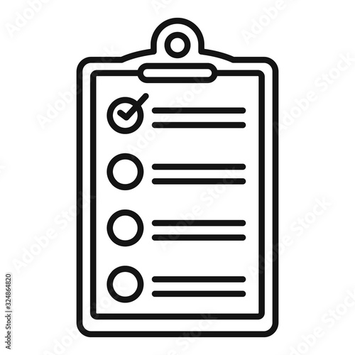 Inventory checkboard icon. Outline inventory checkboard vector icon for web design isolated on white background