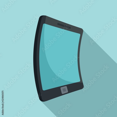 Electronic flexible display icon. Flat illustration of electronic flexible display vector icon for web design