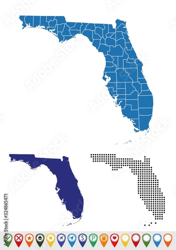 Set outline maps of Florida