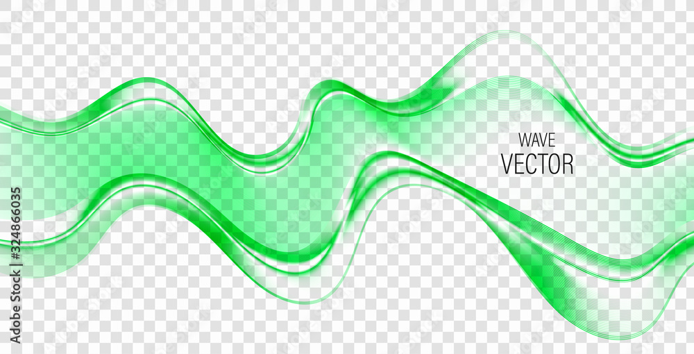Fototapeta premium Vector smooth green wave background Vector green wave