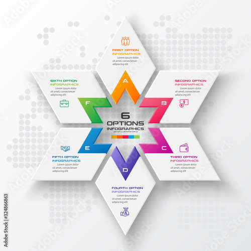 Vector star for infographic,Business concept with 6 options.