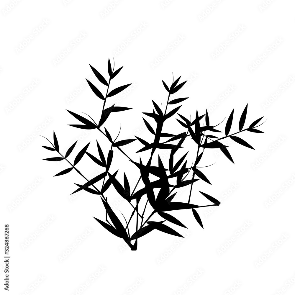 Naklejka premium Seamless pattern in black and white of the bamboo, Vector illustration of bamboo, design of Chinese and Japanese trees, Monochrome trees wallpaper for cards and web.