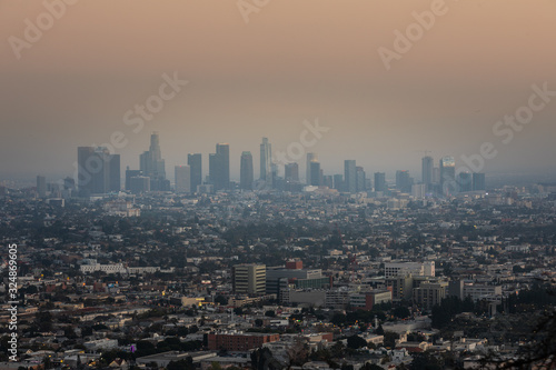 Los Angeles downtown view from Griffith Observatory, California, United States.
