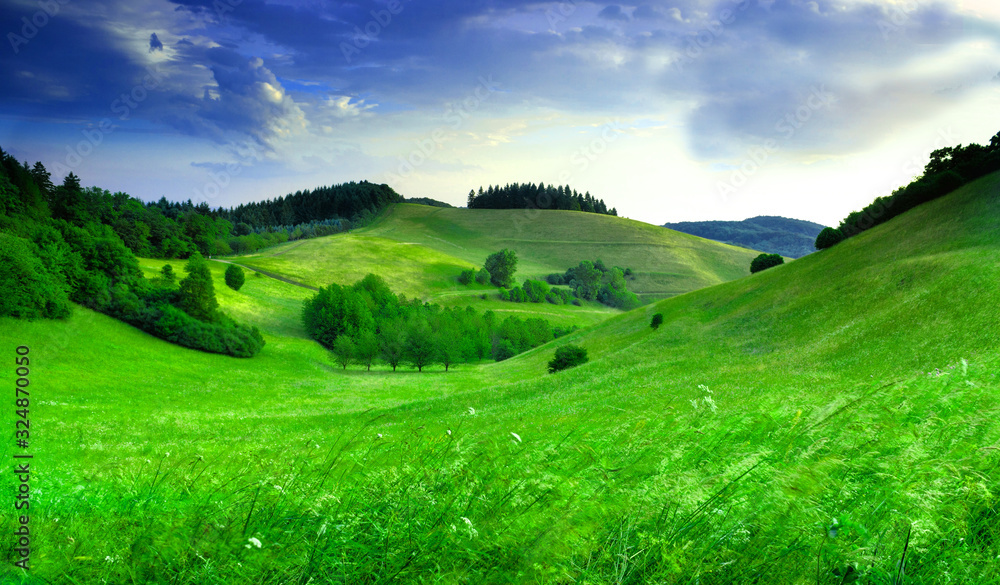 Green hills amazing landscape 